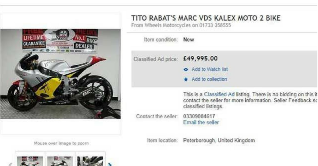 Moto2, il mistero si infittisce: su Ebay spunta una moto di Rabat