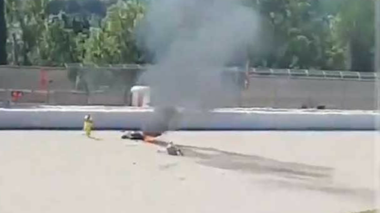 Rabat cade nei test di Barcellona: in fiamme la sua Ducati
