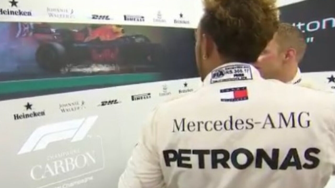 Hamilton, nel retropodio la scoperta dello scontro Vettel-Verstappen