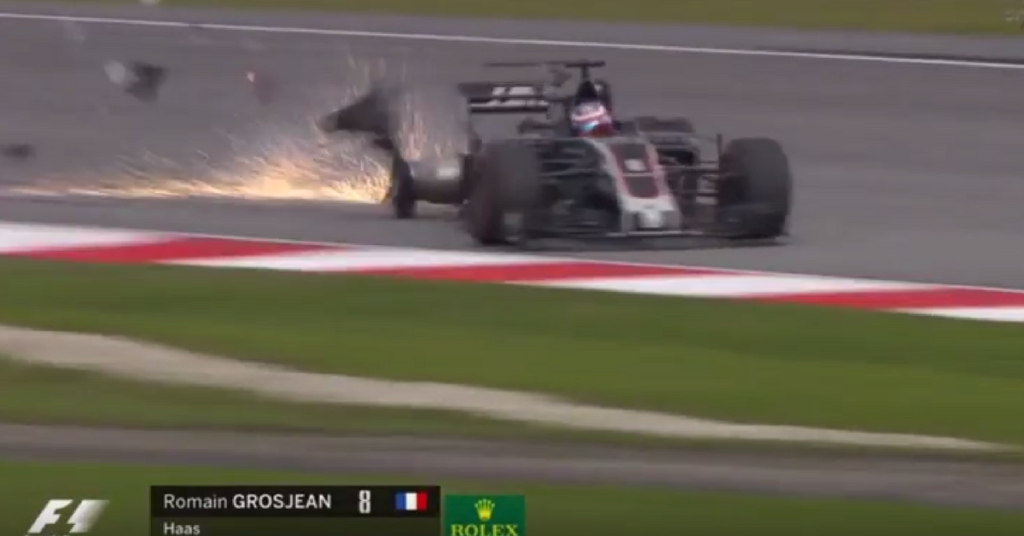 Gp Malesia: tremendo incidente per Grosjean nelle prove libere