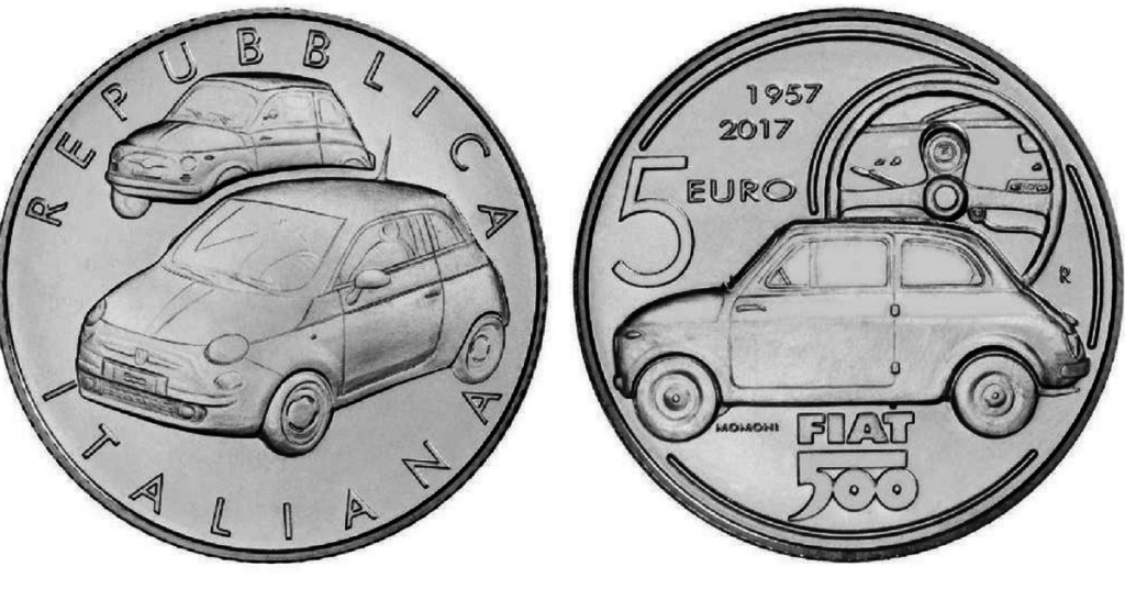 Fiat 500, arriva la moneta per celebrare il 60esimo anniversario della city car